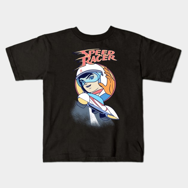 Retro Racer X Kids T-Shirt by littlepdraws